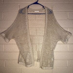 Mine Cream Open-Knit Poncho